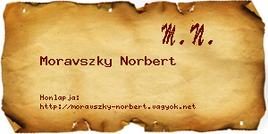 Moravszky Norbert névjegykártya